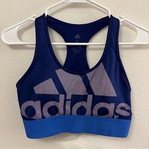 Adidas Lightly Lined Sports Bra Size Medium Dark Blue